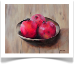 Pomegranate in wood